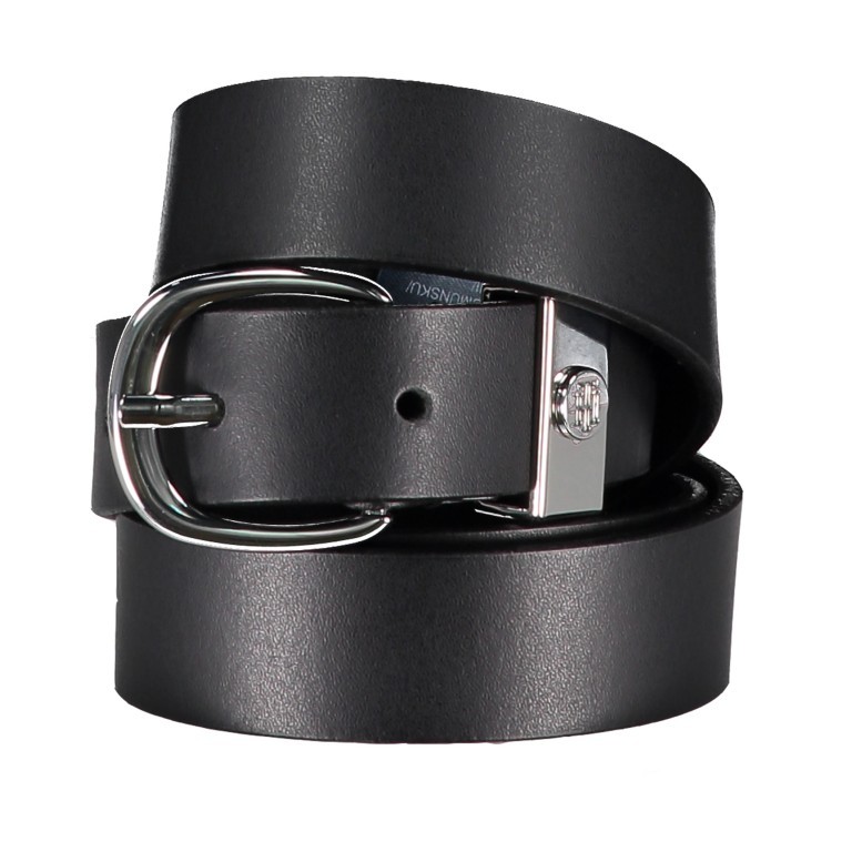 Gürtel Oval Buckle Belt Bundweite 100 CM Black, Farbe: schwarz, Marke: Tommy Hilfiger, EAN: 8719862803934, Bild 1 von 4