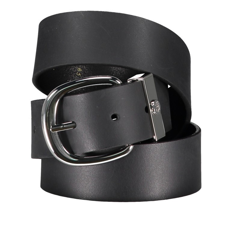 Gürtel Oval Buckle Belt Bundweite 85 CM Black, Farbe: schwarz, Marke: Tommy Hilfiger, EAN: 8719862803330, Bild 1 von 4