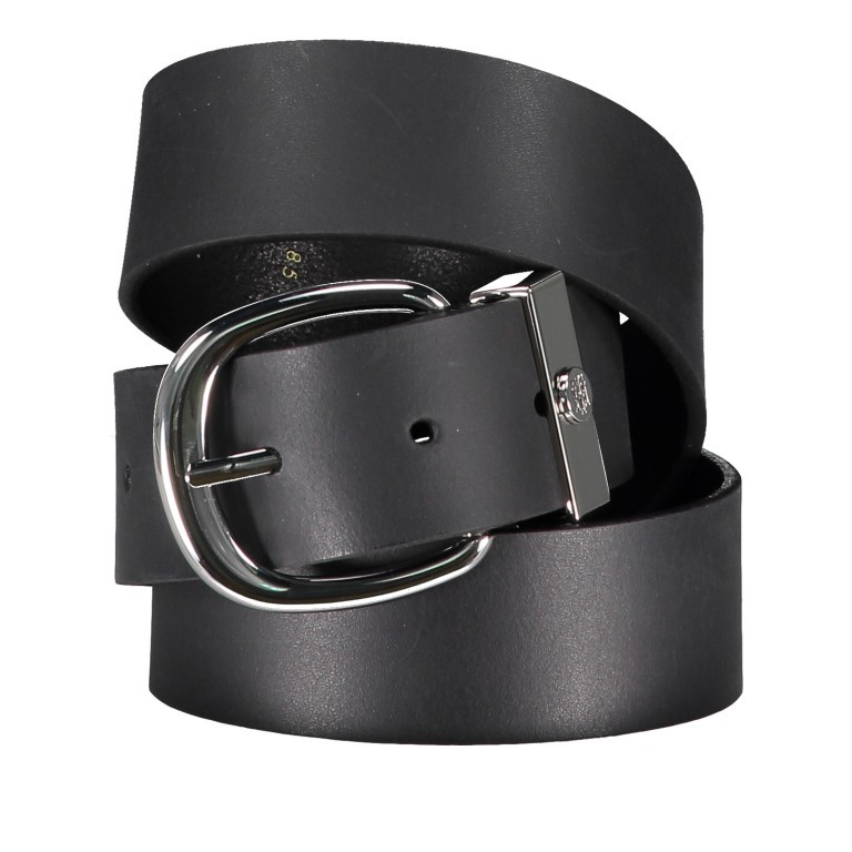 Gürtel Oval Buckle Belt Bundweite 95 CM Black, Farbe: schwarz, Marke: Tommy Hilfiger, EAN: 8719862803392, Bild 1 von 4
