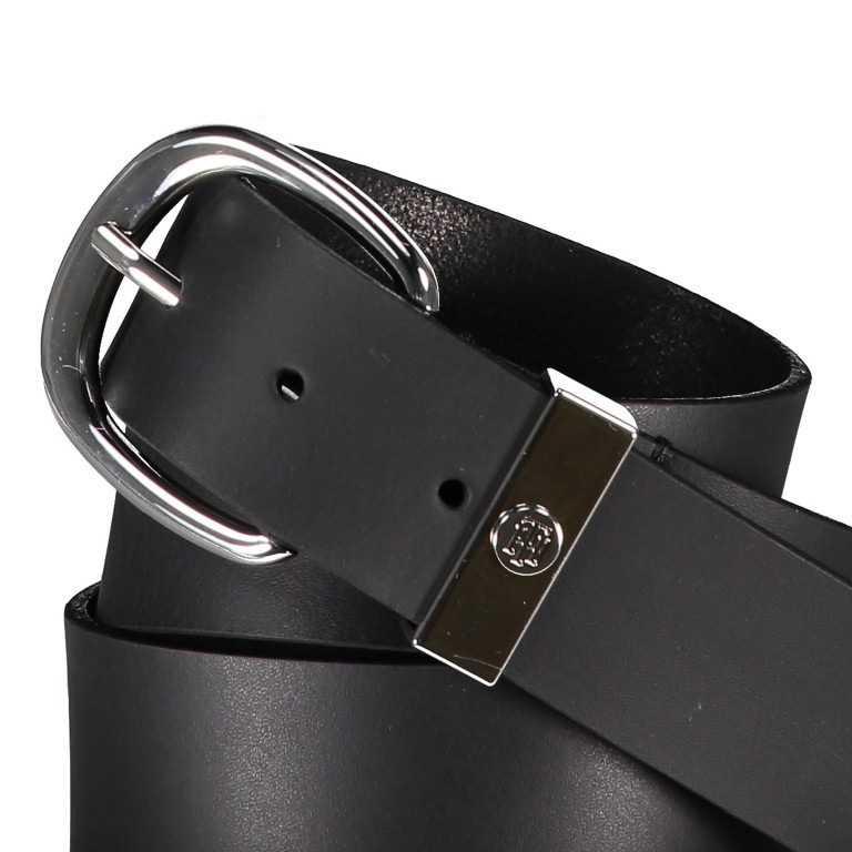 Gürtel Oval Buckle Belt Bundweite 95 CM Black, Farbe: schwarz, Marke: Tommy Hilfiger, EAN: 8719862803392, Bild 4 von 4