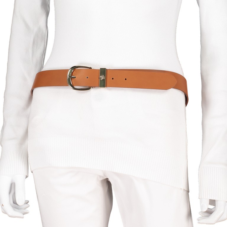 Gürtel Oval Buckle Belt Bundweite 85 CM Cognac, Farbe: cognac, Marke: Tommy Hilfiger, EAN: 8719862801909, Bild 3 von 4