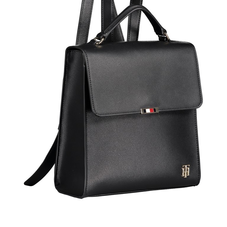 Rucksack Saffiano Backpack Black, Farbe: schwarz, Marke: Tommy Hilfiger, EAN: 8719862799435, Abmessungen in cm: 26x28x11, Bild 2 von 6