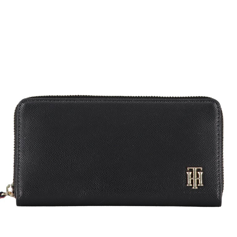 Geldbörse Saffiano Wallet L Black, Farbe: schwarz, Marke: Tommy Hilfiger, EAN: 8719862799299, Abmessungen in cm: 19.5x10x2.3, Bild 1 von 3