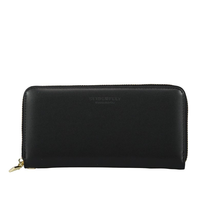 Geldbörse Smilla Black Gold, Farbe: schwarz, Marke: Seidenfelt, EAN: 4262455841003, Abmessungen in cm: 19x9.5x2.5, Bild 1 von 4