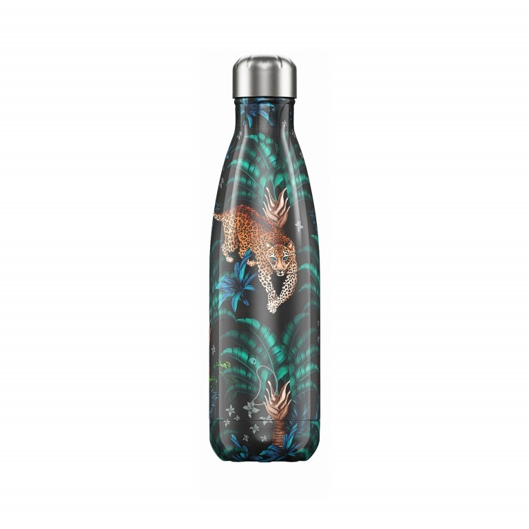Trinkflasche Tropical Volumen 500 ml Leopard, Farbe: schwarz, Marke: Chilly's Bottles, EAN: 5056243501274, Bild 1 von 1