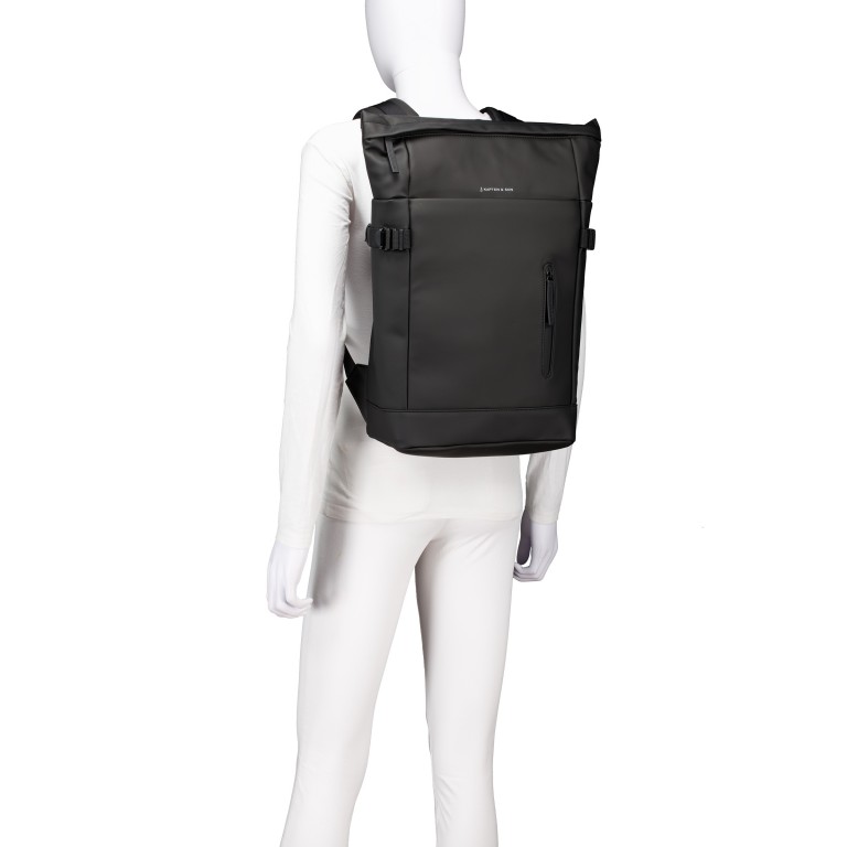 Rucksack Helsinki Modell 2025 All Black, Farbe: schwarz, Marke: Kapten & Son, EAN: 4251145254186, Abmessungen in cm: 27x44.5x14, Bild 6 von 10