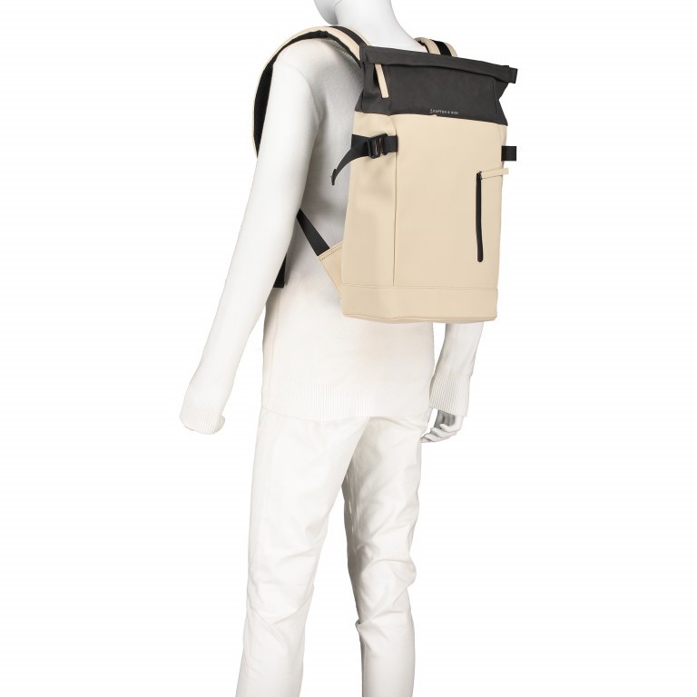 Rucksack Aarhus Cream Black, Farbe: beige, Marke: Kapten & Son, EAN: 4251145250164, Abmessungen in cm: 27x44.5x14, Bild 4 von 5