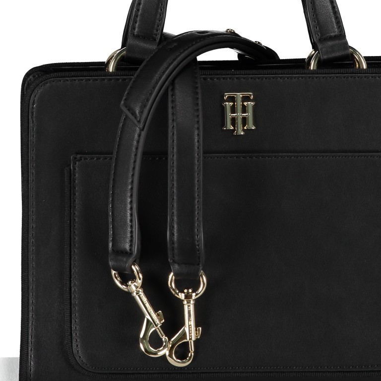 Handtasche City Satchel Black, Farbe: schwarz, Marke: Tommy Hilfiger, EAN: 8719862805068, Abmessungen in cm: 26x20.5x13, Bild 8 von 8