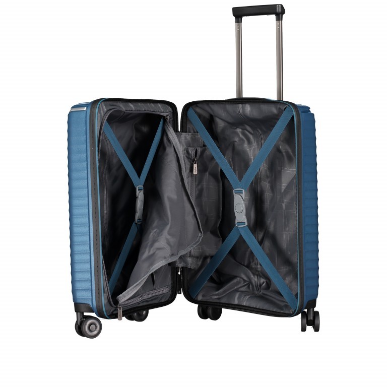Koffer PP13 55 cm Blue Metallic, Farbe: blau/petrol, Marke: Franky, EAN: 4251672746178, Abmessungen in cm: 39x55x21, Bild 9 von 10