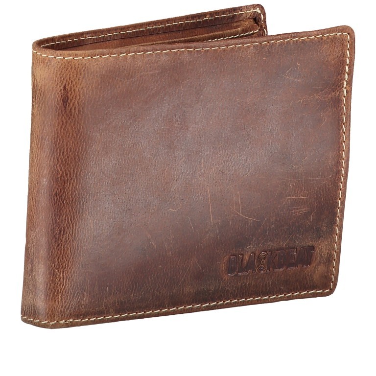 Geldbörse Wesley Vintage Style Natur, Farbe: cognac, Marke: Blackbeat, EAN: 4035486095390, Abmessungen in cm: 12x10x2, Bild 2 von 4
