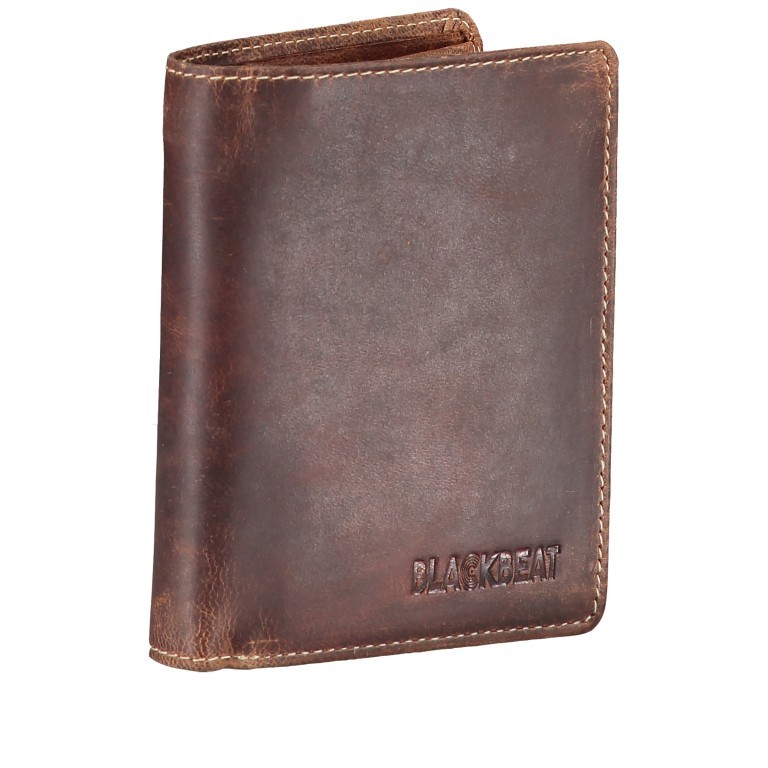 Geldbörse Wesley viele Fächer Natur, Farbe: cognac, Marke: Blackbeat, EAN: 4035486095482, Abmessungen in cm: 9.5x12.5x2, Bild 2 von 5