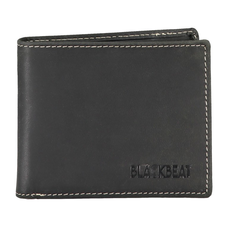 Geldbörse Wesley Vintage Style Schwarz, Farbe: schwarz, Marke: Blackbeat, EAN: 4035486095543, Abmessungen in cm: 11.5x9.5x2, Bild 1 von 3
