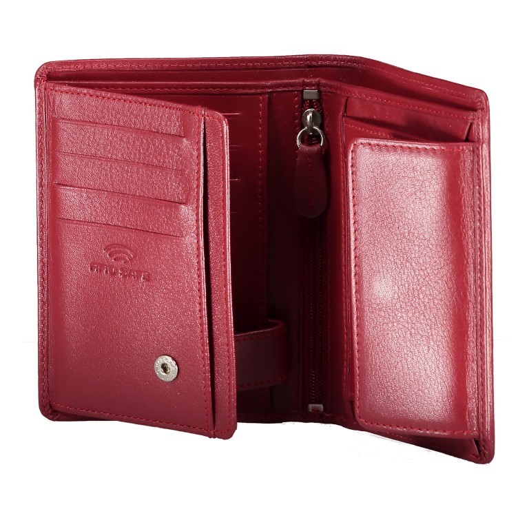 Geldbörse Alba 001 Rot, Farbe: rot/weinrot, Marke: Flanigan, EAN: 4035486093952, Abmessungen in cm: 10x13x2, Bild 3 von 4