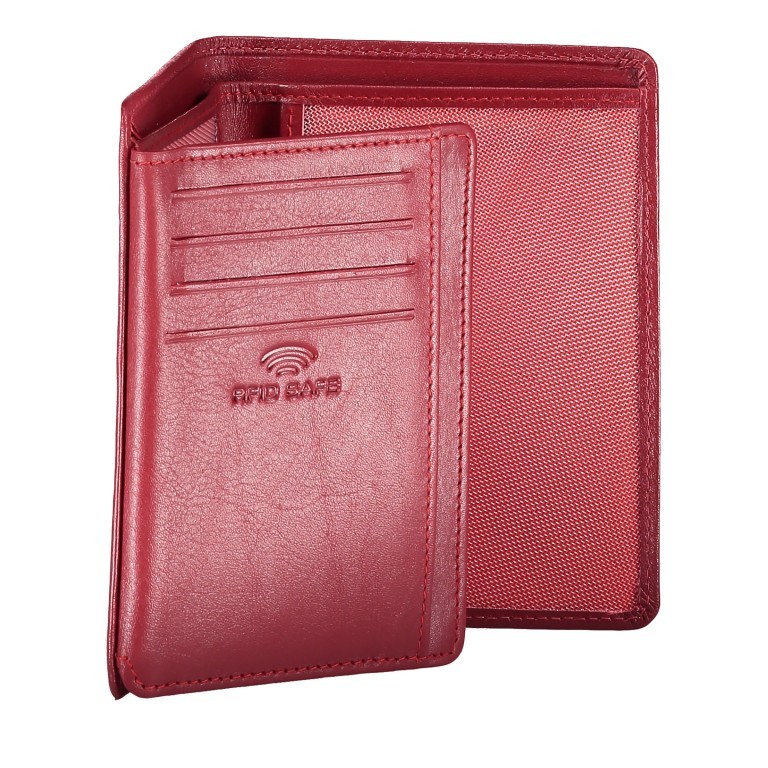 Brieftasche Alba 007 Rot, Farbe: rot/weinrot, Marke: Flanigan, EAN: 4035486094072, Abmessungen in cm: 9x12x1, Bild 4 von 4