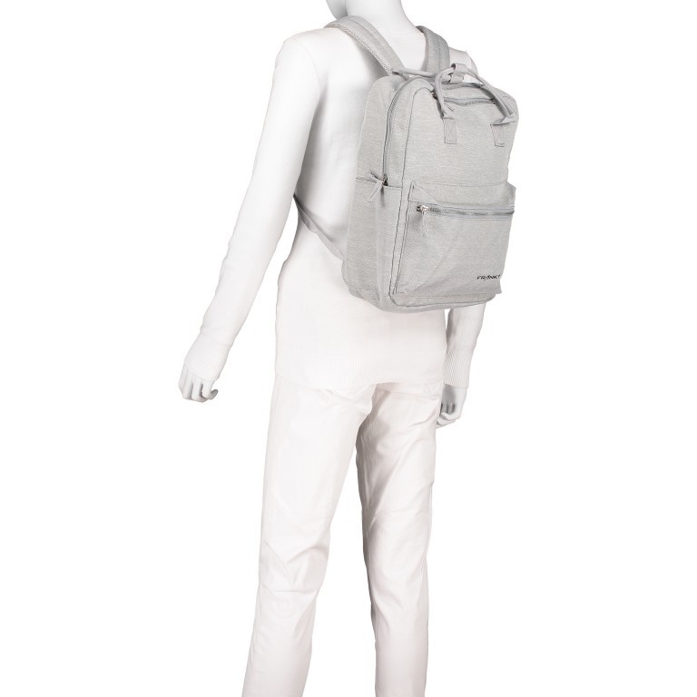 Rucksack RS37 Light Grey, Farbe: grau, Marke: Franky, EAN: 4251672746925, Abmessungen in cm: 25x36x11, Bild 4 von 8