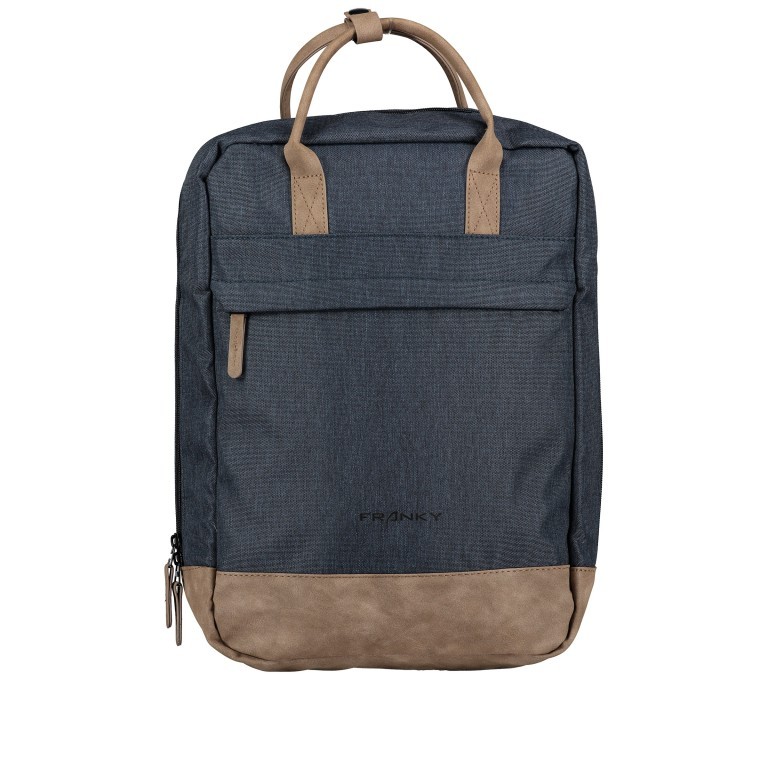 Rucksack RS47 Blue Cognac, Farbe: blau/petrol, Marke: Franky, EAN: 4251672747052, Abmessungen in cm: 27x38x11, Bild 1 von 7