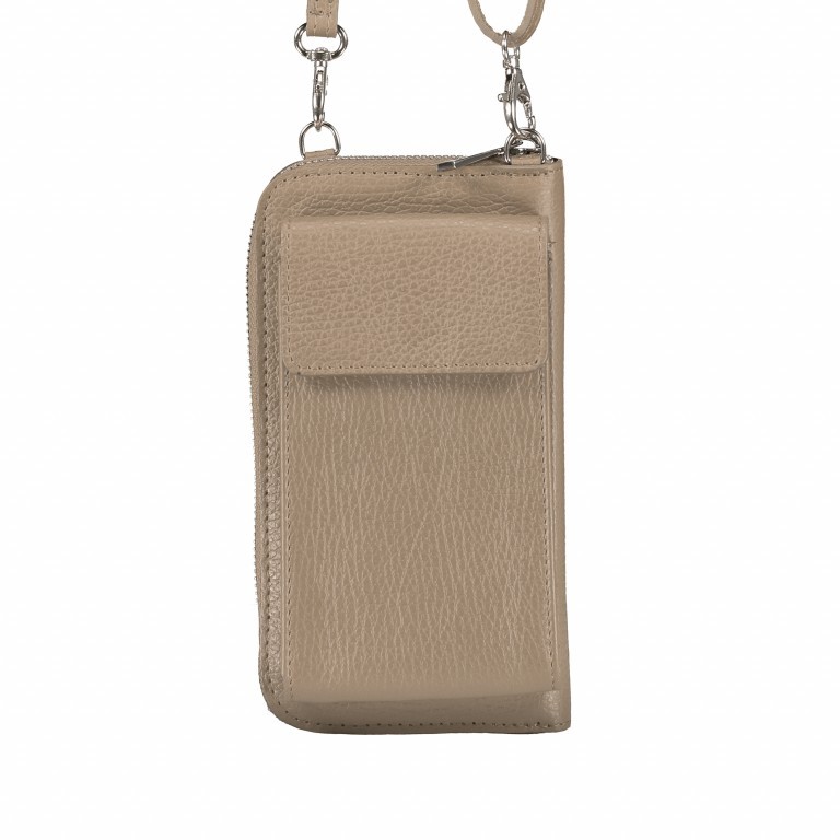 Handytasche Dollaro mit Schulterriemen Khaki, Farbe: taupe/khaki, Marke: Hausfelder Manufaktur, EAN: 4065646002159, Abmessungen in cm: 11x20x4.5, Bild 1 von 6