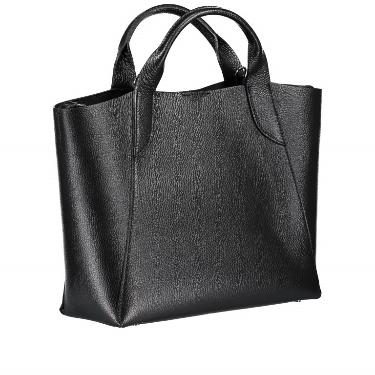 Handtasche Schwarz, Farbe: schwarz, Marke: Hausfelder Manufaktur, EAN: 4065646004047, Abmessungen in cm: 32x27x12, Bild 2 von 11