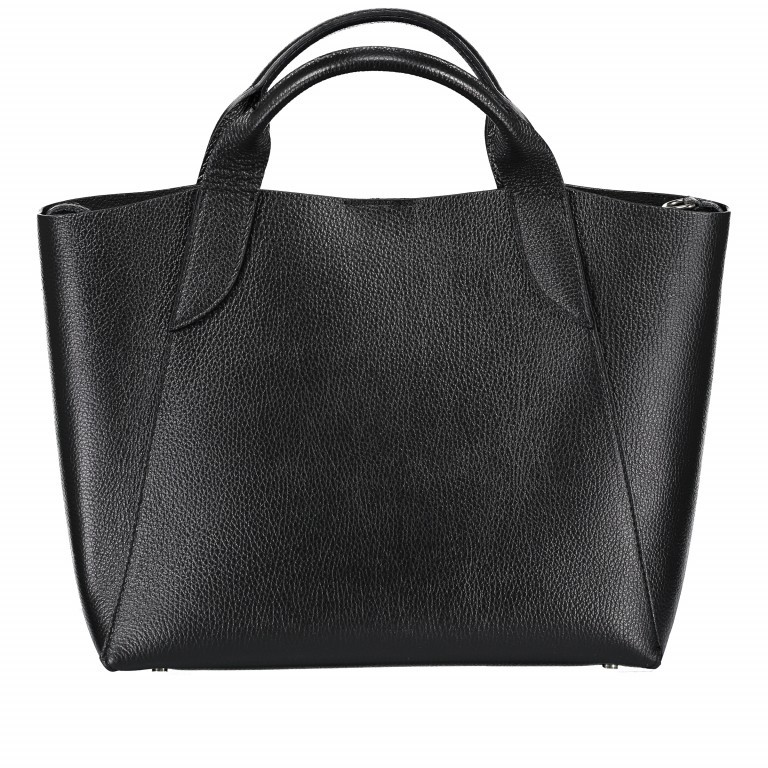 Handtasche Schwarz, Farbe: schwarz, Marke: Hausfelder Manufaktur, EAN: 4065646004047, Abmessungen in cm: 32x27x12, Bild 3 von 11