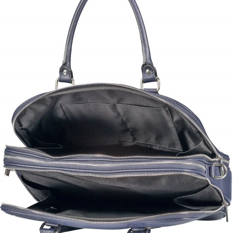 Aktentasche für Damen Dunkelblau, Farbe: blau/petrol, Marke: Hausfelder Manufaktur, EAN: 4065646001596, Abmessungen in cm: 36x28x13, Bild 8 von 11