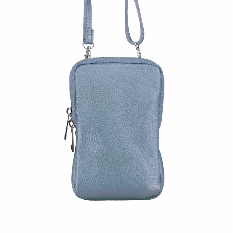 Handytasche Dollaro mit Schulterriemen Mittelblau, Farbe: blau/petrol, Marke: Hausfelder Manufaktur, EAN: 4065646002388, Abmessungen in cm: 11x17.5x2, Bild 1 von 6