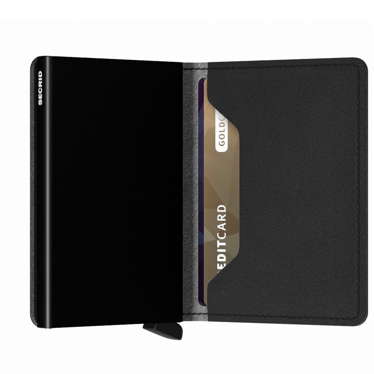 Geldbörse Slimwallet Yard vegan Black, Farbe: schwarz, Marke: Secrid, EAN: 8718215287940, Abmessungen in cm: 6.8x10.2x1.6, Bild 3 von 4