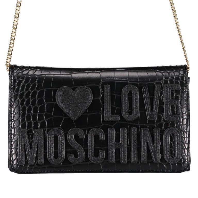 Umhängetasche Borsa Croco Schwarz, Farbe: schwarz, Marke: Love Moschino, EAN: 8059826237918, Abmessungen in cm: 22.5x13.5x6, Bild 1 von 7