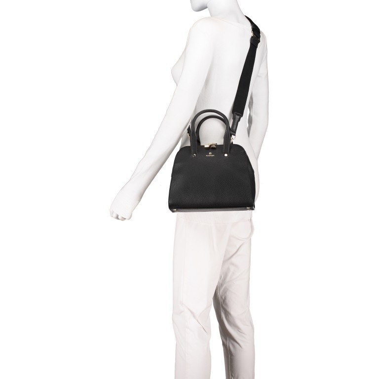 Handtasche Ivy S 135-316 Black Gold, Farbe: schwarz, Marke: AIGNER, EAN: 4055539226717, Abmessungen in cm: 25x21x10, Bild 6 von 7