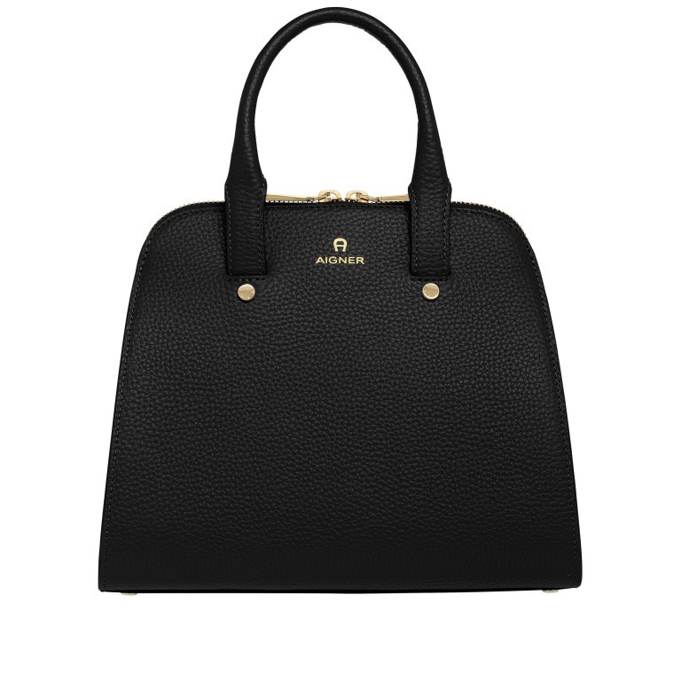 Handtasche Ivy S 135-316 Black Gold, Farbe: schwarz, Marke: AIGNER, EAN: 4055539226717, Abmessungen in cm: 25x21x10, Bild 1 von 7