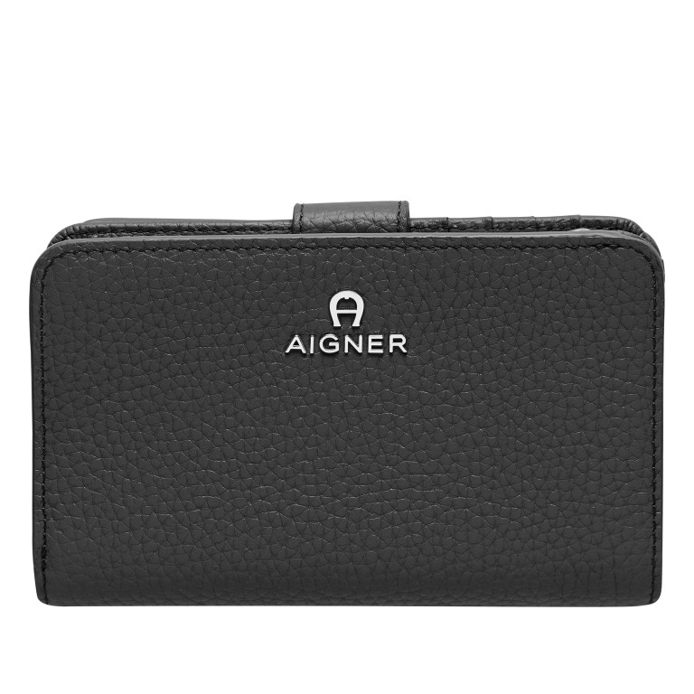 Geldbörse Ivy 152-232 Black Silver, Farbe: schwarz, Marke: AIGNER, EAN: 4055539434754, Abmessungen in cm: 14.3x10x3, Bild 1 von 5
