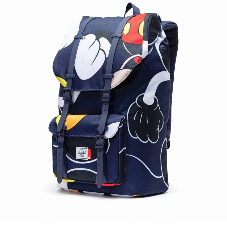 Rucksack Little America Rubber Straps Volumen 23 Liter Mickey Past Future, Farbe: blau/petrol, Marke: Herschel, EAN: 0828432388868, Abmessungen in cm: 28x50x17, Bild 2 von 5