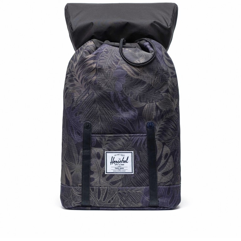 Rucksack Retreat einfarbig Volumen 18 Liter Dark Jungle, Farbe: schwarz, Marke: Herschel, EAN: 0828432415038, Abmessungen in cm: 34x46x12, Bild 5 von 5