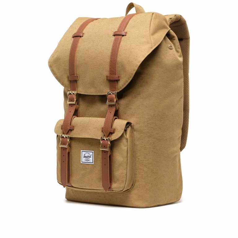 Rucksack Little America Volumen 23 Liter Coyote Slub, Farbe: gelb, Marke: Herschel, EAN: 0828432415083, Abmessungen in cm: 28x50x17, Bild 2 von 4