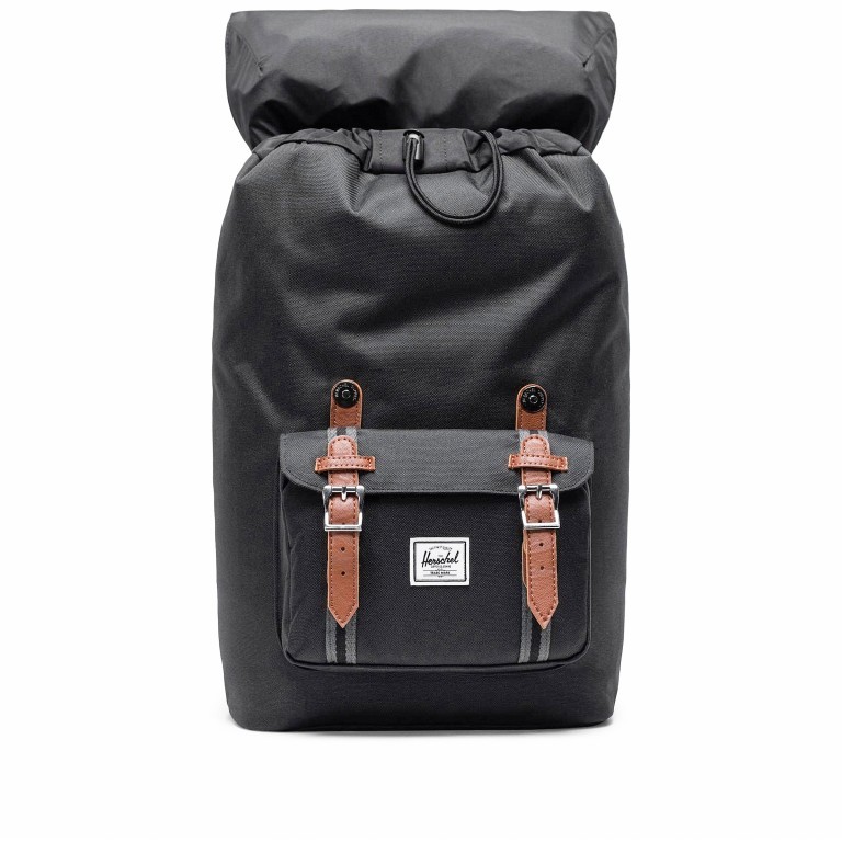 Rucksack Little America Größe 17 Liter Black Black Tan, Farbe: schwarz, Marke: Herschel, EAN: 0828432315710, Abmessungen in cm: 28x41x13, Bild 4 von 4