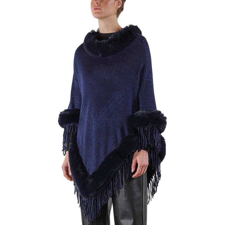 Poncho Kayana ONE-SIZE Navy, Farbe: blau/petrol, Marke: Rino & Pelle, EAN: 8719293666016, Bild 1 von 1