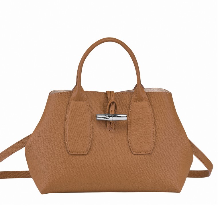 Handtasche Roseau Handtasche M Natur, Farbe: cognac, Marke: Longchamp, EAN: 3597921932925, Abmessungen in cm: 30x23.5x12, Bild 1 von 6