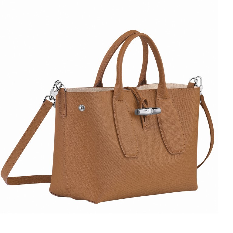 Handtasche Roseau Handtasche M Natur, Farbe: cognac, Marke: Longchamp, EAN: 3597921932925, Abmessungen in cm: 30x23.5x12, Bild 3 von 6