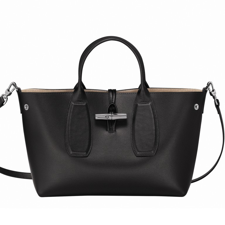 Handtasche Roseau Handtasche M Schwarz, Farbe: schwarz, Marke: Longchamp, EAN: 3597921944201, Abmessungen in cm: 30x23.5x12, Bild 2 von 4