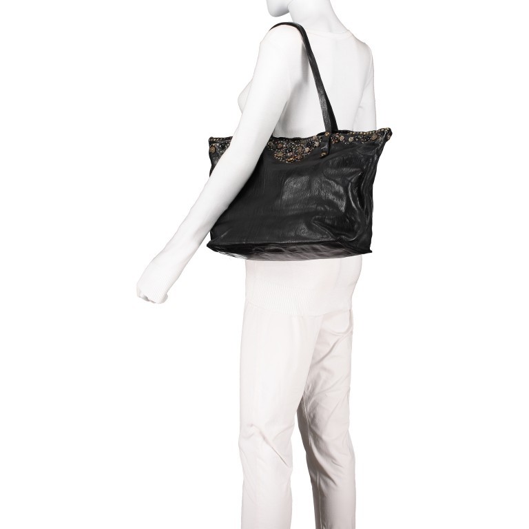 Handtasche Bella Di Notte 23630-X1445 Leder Schwarz, Farbe: schwarz, Marke: Campomaggi, EAN: 8054302665636, Abmessungen in cm: 35x28x11, Bild 4 von 9