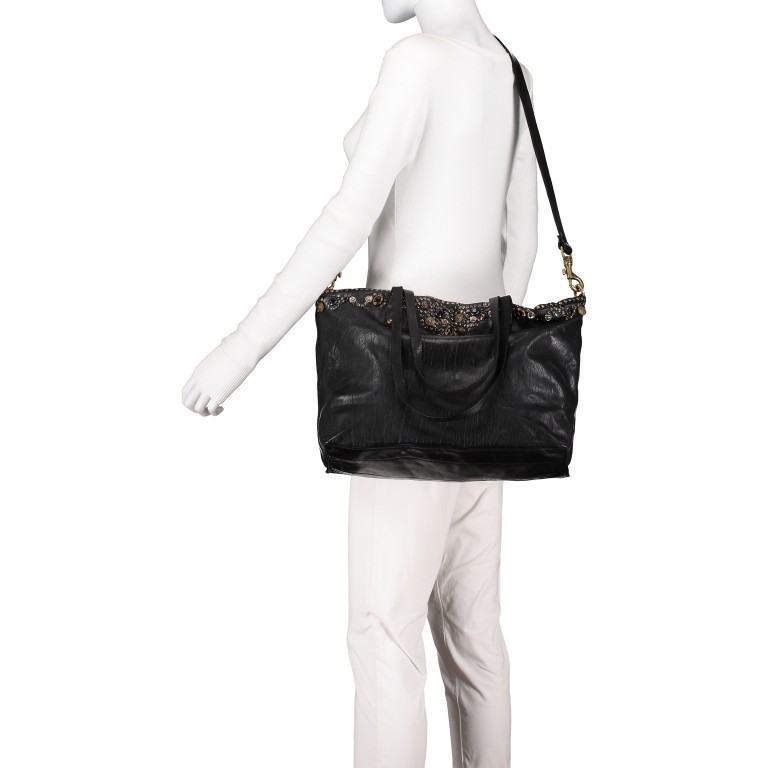 Handtasche Bella Di Notte 23630-X1445 Leder Schwarz, Farbe: schwarz, Marke: Campomaggi, EAN: 8054302665636, Abmessungen in cm: 35x28x11, Bild 6 von 9
