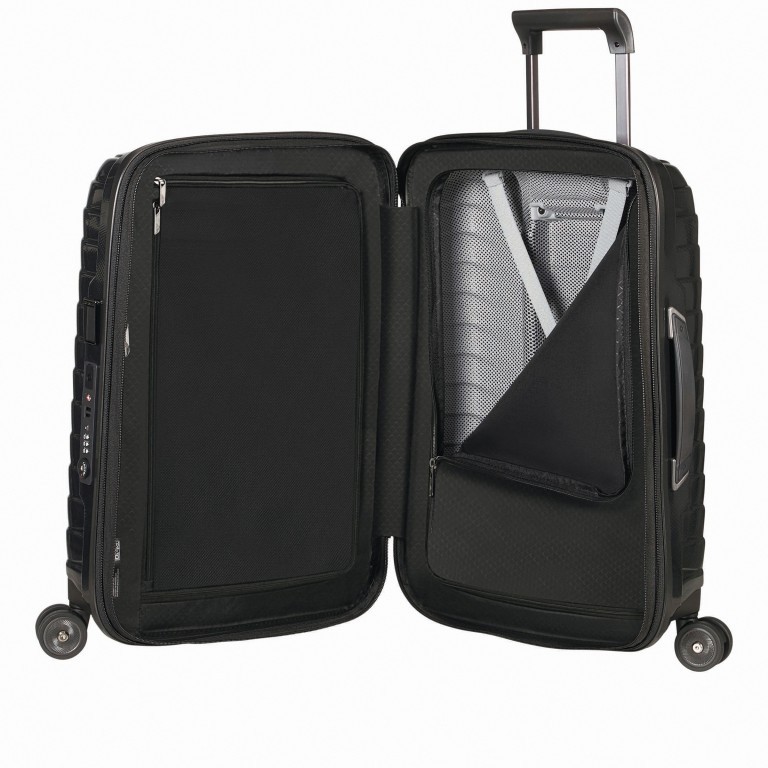 Koffer Proxis Spinner 55 Black, Farbe: schwarz, Marke: Samsonite, EAN: 5400520004284, Abmessungen in cm: 40x55x20, Bild 7 von 17