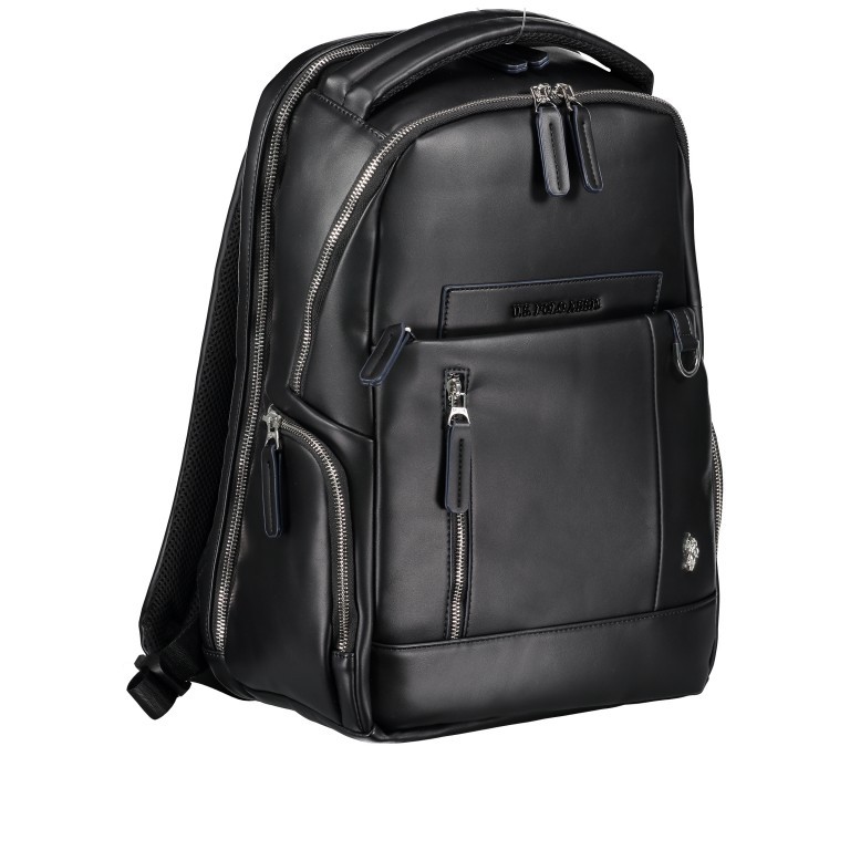 Rucksack Cambridge mit Laptopfach 13 Zoll Black, Farbe: schwarz, Marke: U.S. Polo Assn., EAN: 8052792843466, Abmessungen in cm: 30x43x15, Bild 2 von 9