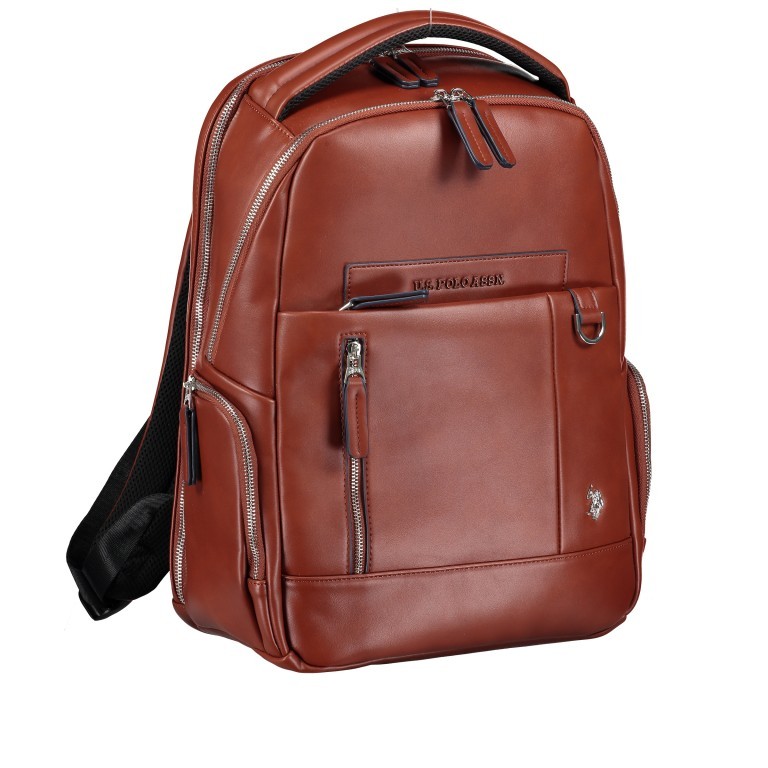 Rucksack Cambridge mit Laptopfach 13 Zoll Brown, Farbe: braun, Marke: U.S. Polo Assn., EAN: 8052792843480, Abmessungen in cm: 30x43x15, Bild 2 von 9