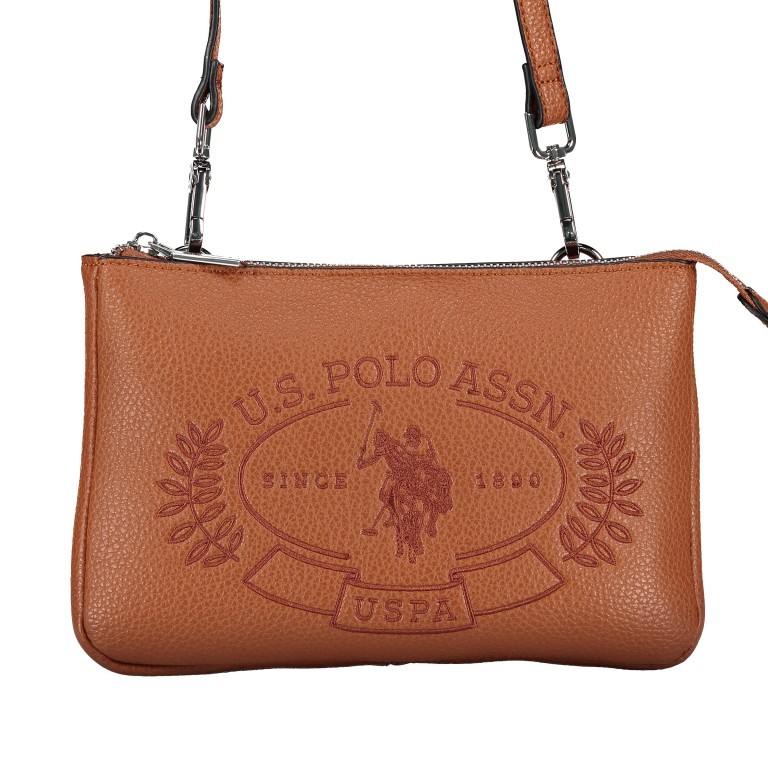 Umhängetasche Hailey Tan, Farbe: cognac, Marke: U.S. Polo Assn., EAN: 8052792837489, Abmessungen in cm: 25x16x2, Bild 1 von 7