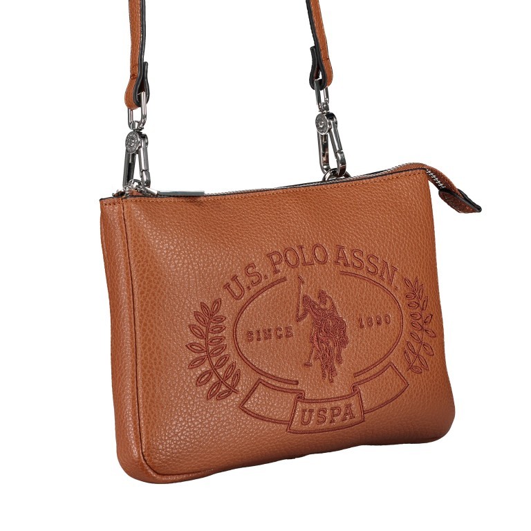 Umhängetasche Hailey Tan, Farbe: cognac, Marke: U.S. Polo Assn., EAN: 8052792837489, Abmessungen in cm: 25x16x2, Bild 2 von 7