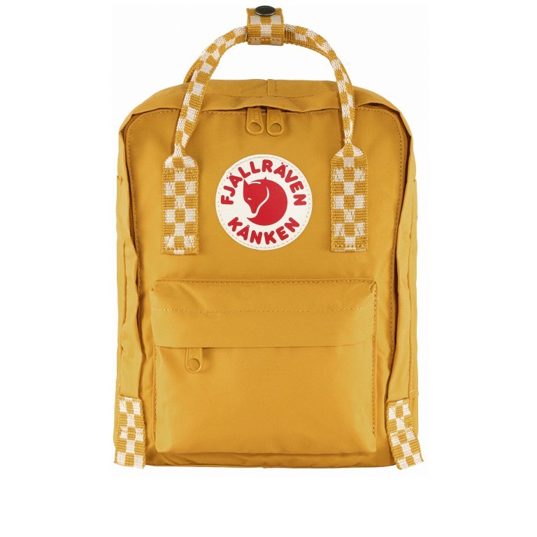 Rucksack Kånken Mini Ochre Chess Pattern, Farbe: gelb, Marke: Fjällräven, EAN: 7323450643287, Abmessungen in cm: 20x29x13, Bild 1 von 15