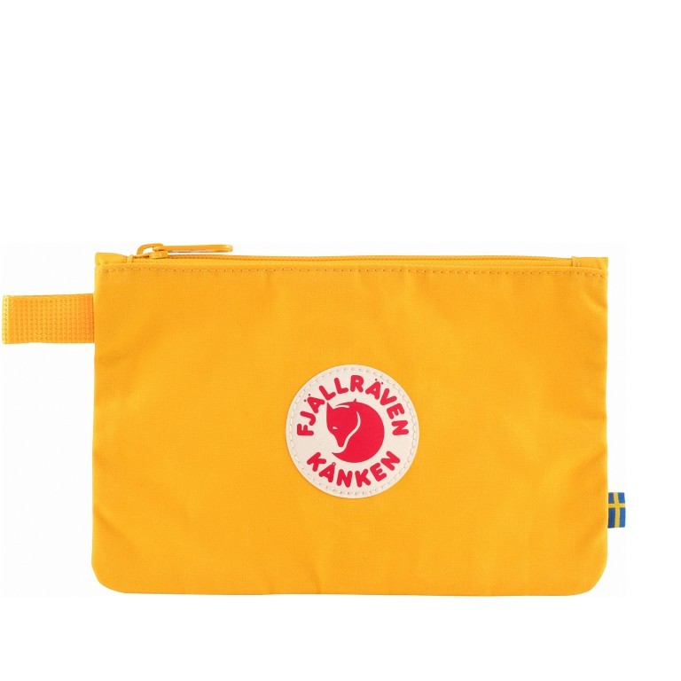 Kosmetiktasche Kånken Gear Pocket Warm Yellow, Farbe: gelb, Marke: Fjällräven, EAN: 7323450634995, Abmessungen in cm: 21x14x0.5, Bild 1 von 3