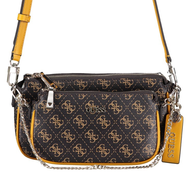 Umhängetasche Brown Yellow, Farbe: braun, Marke: Guess, EAN: 7621097639336, Bild 1 von 15