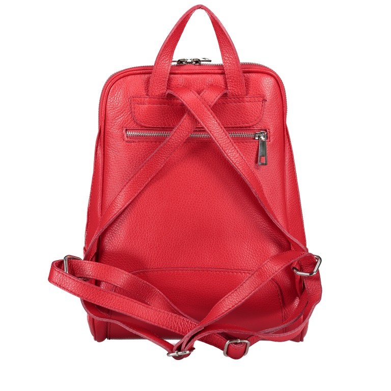 Rucksack Dollaro Rot, Farbe: rot/weinrot, Marke: Hausfelder Manufaktur, EAN: 4065646003293, Abmessungen in cm: 24x33x10, Bild 3 von 7