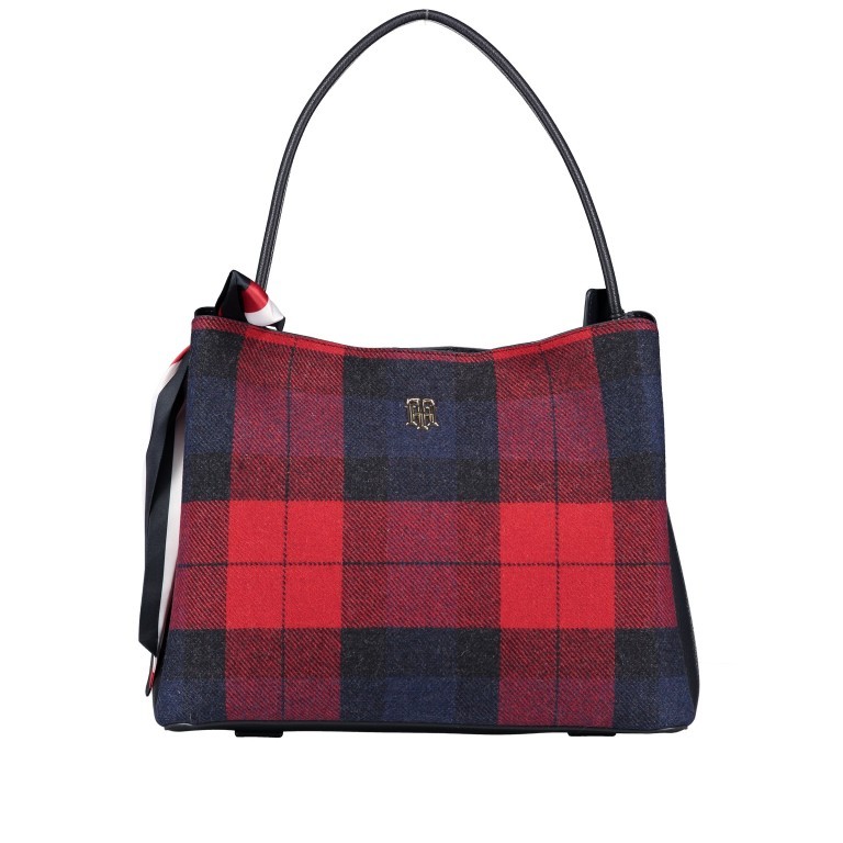 Beuteltasche Charming Hobo Corporate Melton Check, Farbe: bunt, Marke: Tommy Hilfiger, EAN: 8720111813024, Abmessungen in cm: 30x24x14, Bild 1 von 7